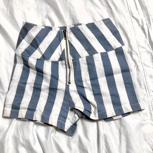 Sold on Mercari‼️Blue striped High waisted shorts